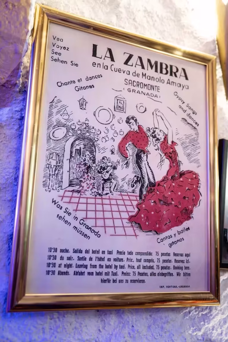 Cartel antiguo Zambra Gitana del Sacromonte